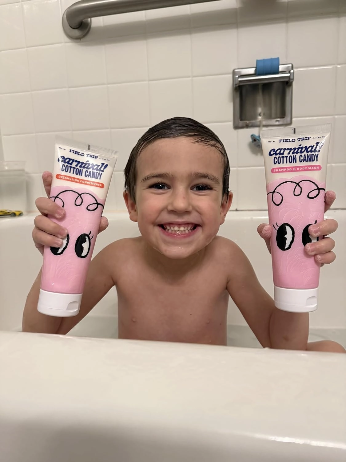 Field Trip Kids Carnival - Cotton Candy Scent - Hair Care for Kids - Tear Free - Leaves Hair Soft & Tangle-Free With Chamomile, Lavender, & Aloe (8.4 ounce, Cotton Candy Shampoo & Body Wash)
