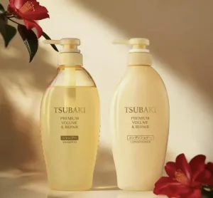 Fine Tsubaki Volume & Repair Shampoo and Conditioner Set, 450ml Each