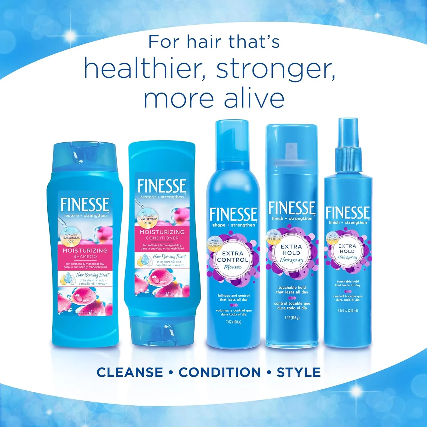 Finesse Restore   Strengthen Moisturizing Shampoo, 13 oz (Pack of 6), Moisturize & Repair Dry or Damaged Hair for Soft, Healthy Looking Hair