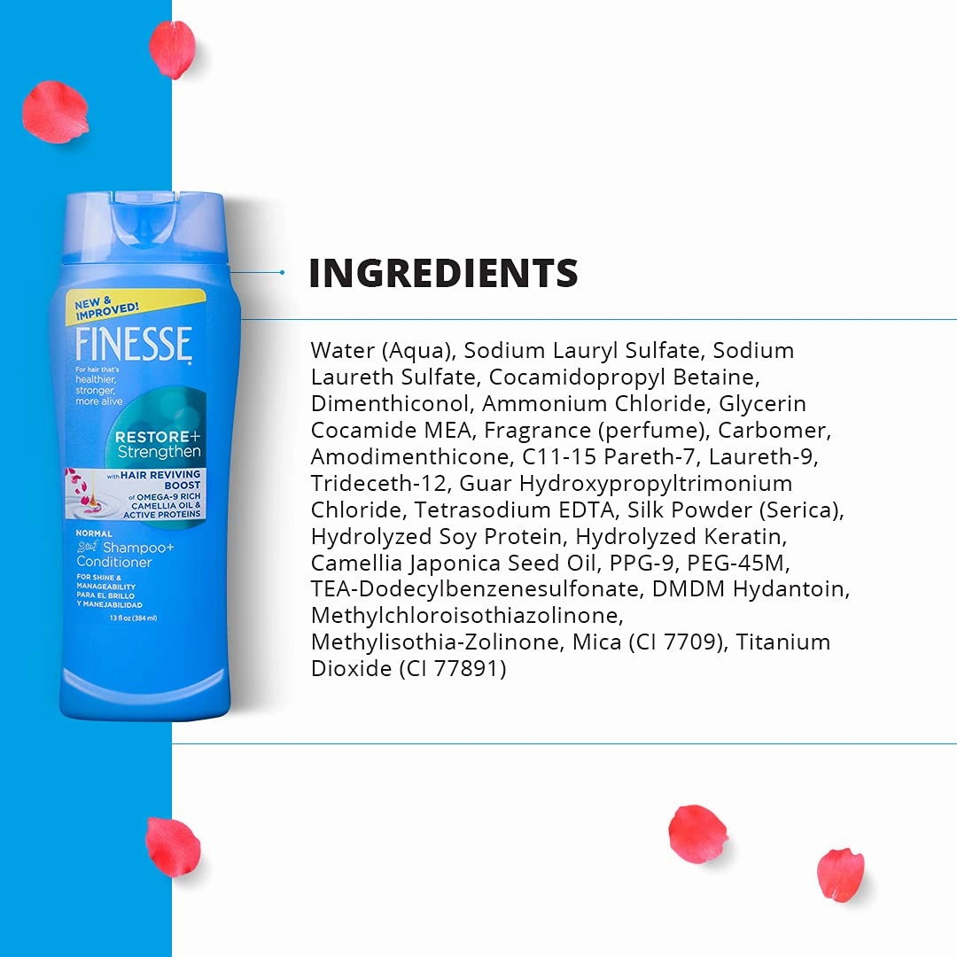 Finesse 2 in1 Restore & Strengthen Shampoo & Conditioner 13oz - 06799050143