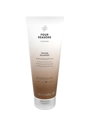 FOUR REASONS Hair Color Shampoo (8 Colors) - Sulfate Free Rich Brown Hair Toner - Color Depositing Shampoo for Color Treated Hair, Vegan, 8.45 Fl Oz (Chocolate/Brown)