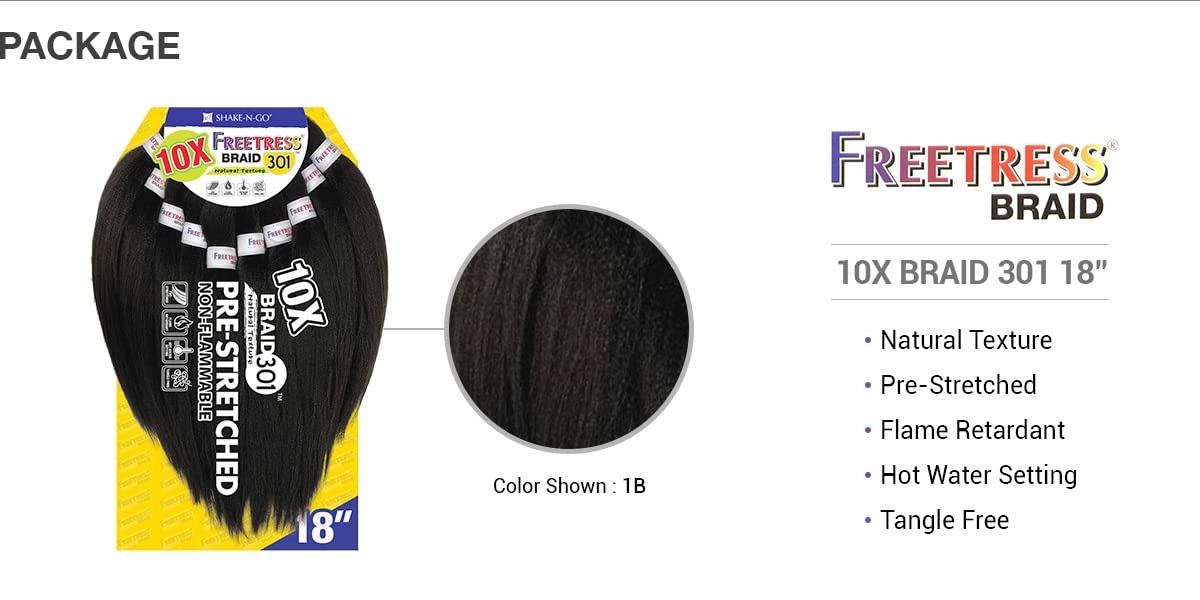 FreeTress Equal Pre-Stretched Synthetic Braids - 10X BRAID 301 18" (1)