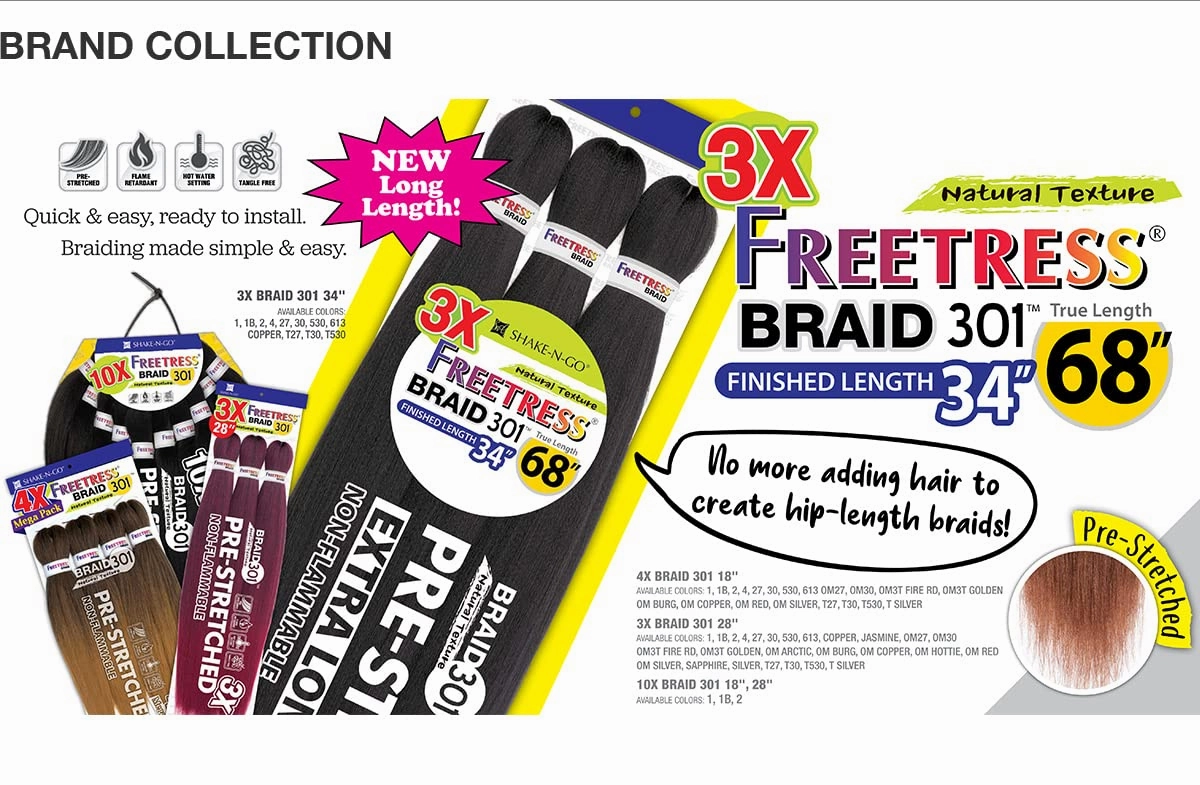 FreeTress Equal Pre-Stretched Synthetic Braids - 10X BRAID 301 18" (1)