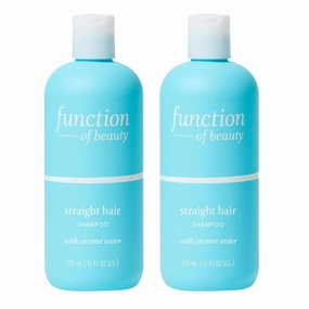 Function of Beauty Straight Hair Shampoo, 11 oz Each (2-Pack) - Formulated with Coconut Water to Hydrate & Moisturize, Sulfate Free, Customizable Haircare