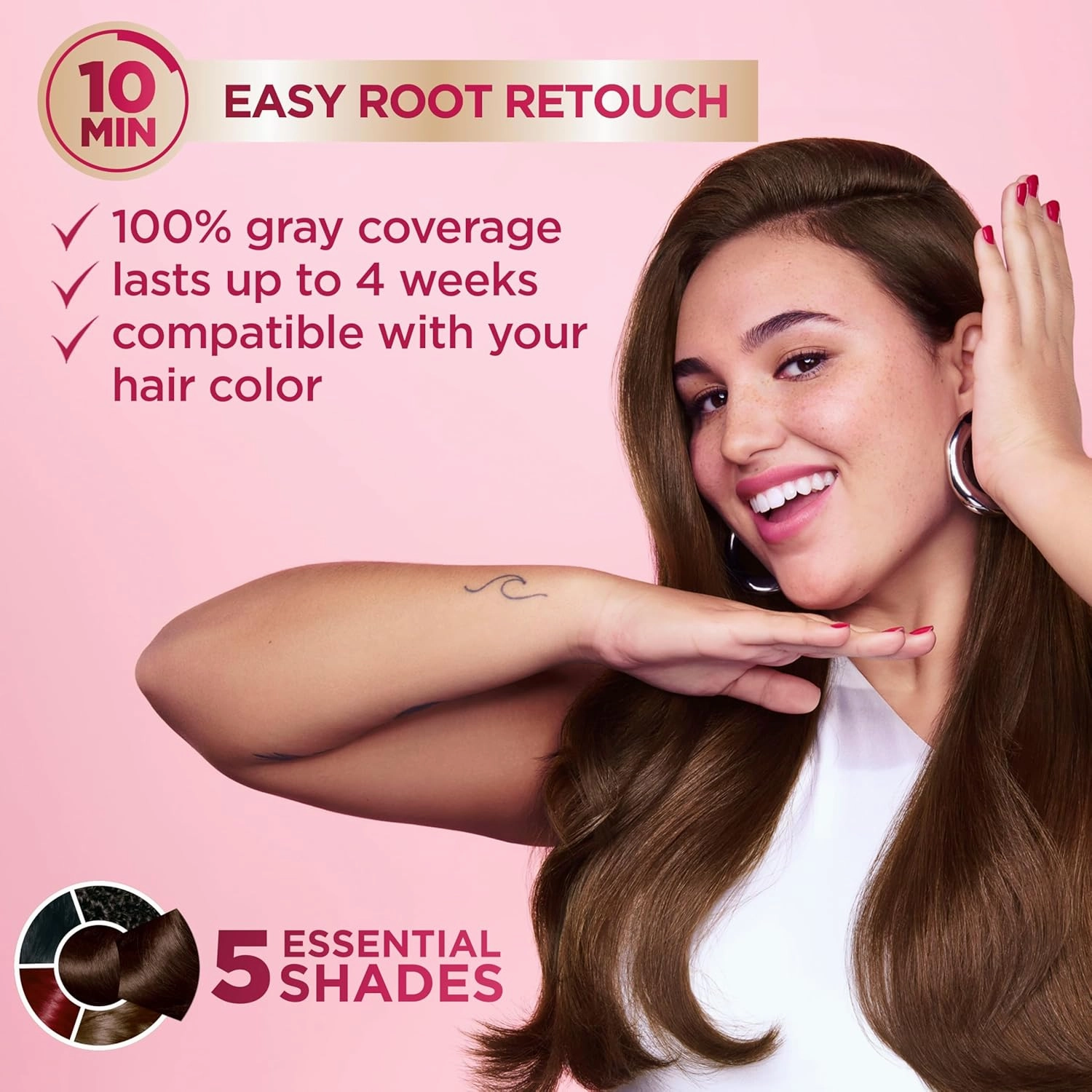 Garnier Color Sensation Color Retouch, Demi Permanent Hair Dye for Roots with 100% Gray Coverage, Rich Brown Hair Dye 6.0, Pack of 6 (Packaging May Vary)
