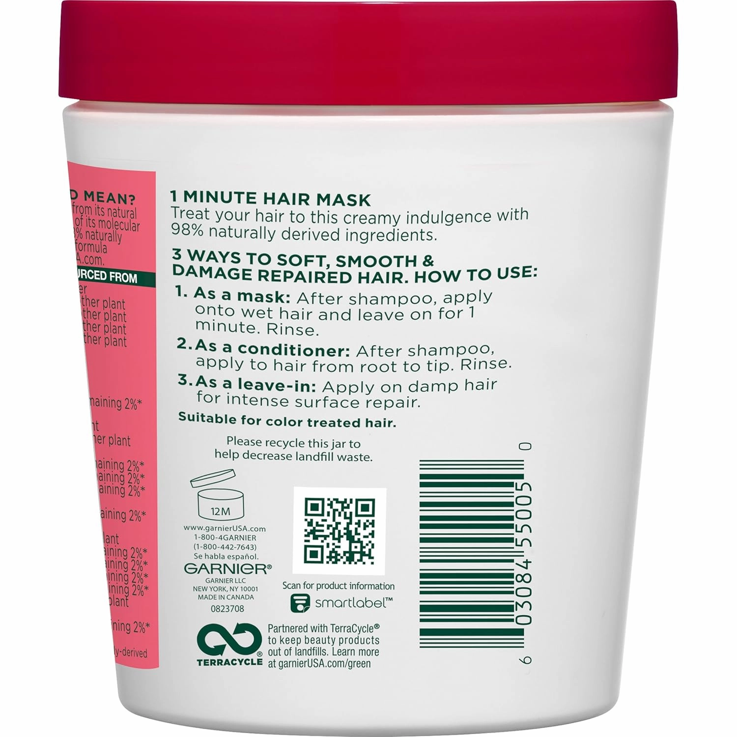 Garnier Hair Care Fructis Color Vibrancy Treat 1 Minute Hair Mask With Goji Extract, 13.5 Fluid Ounce