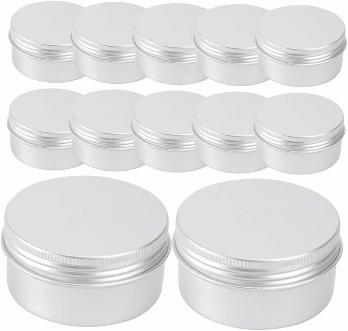Gatuida 12pcs Convenient Screw Tins for Lip Balm Creams Ointments Lightweight Containers for Daily Use for Travel Storage