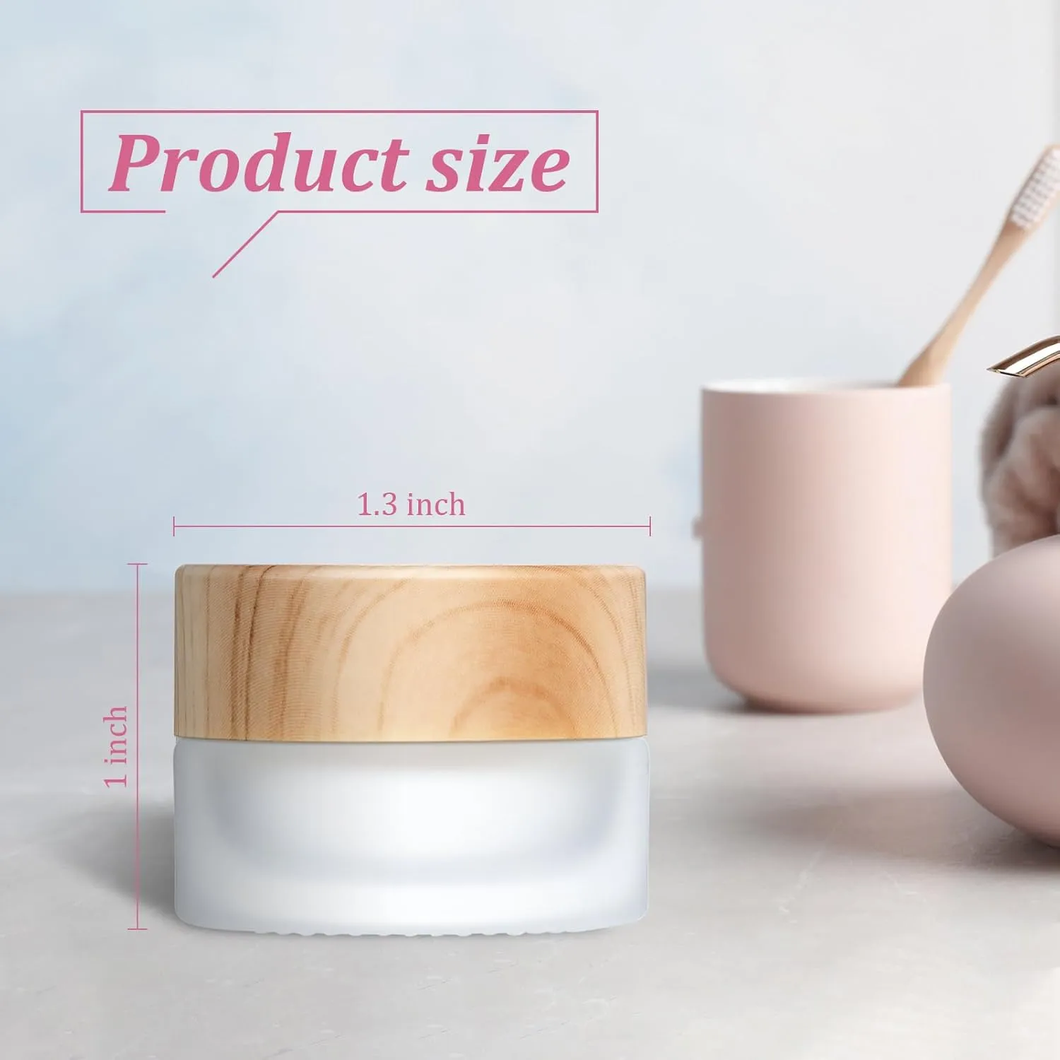 Geiserailie Glass Cosmetic Containers Empty Sample Jars with Leak Proof Lids Makeup Sample Containers for Lotion Cream Cosmetic(60 Pieces,5 Gram)