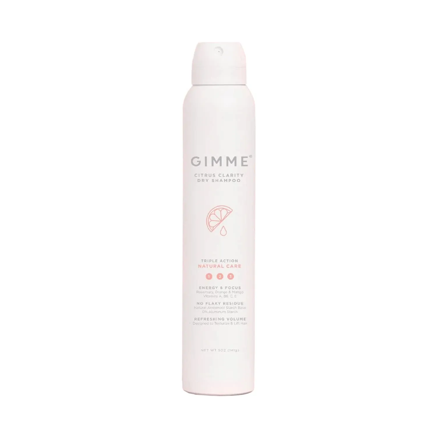 Gimme Beauty - Citrus Clarity - Natural Care Dry Shampoo with Rosemary, Orange, Mango, & Vitamins A, B6, C, & E - Texturizes & Lifts Hair - Free of Sulfates, Aluminum Starch, & Parabens (5 Oz)