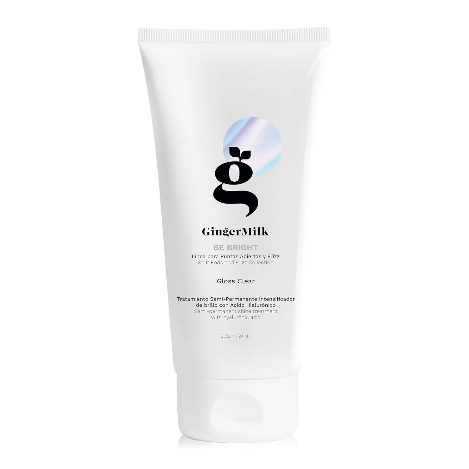 Ginger Milk Hair Gloss Clear Shine and Color-Enhancing Treatment with Hyaluronic Acid, Semi-Permanent Color for Dull & Dry Hair Sulfate Free | BE BRIGHT 5 Fl Oz | 150 ml