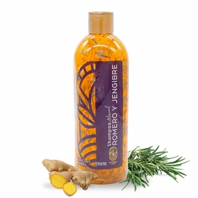 Ginger   Rosemary All Natural Shampoo 980ml (33.1 Fl Oz) | 100% Natural, Fast Growth, Stop Hair Loss Crecimiento Rápido | Romero y Jengibre Herbal Artisan Made With Bits of Rosemary & Ginger