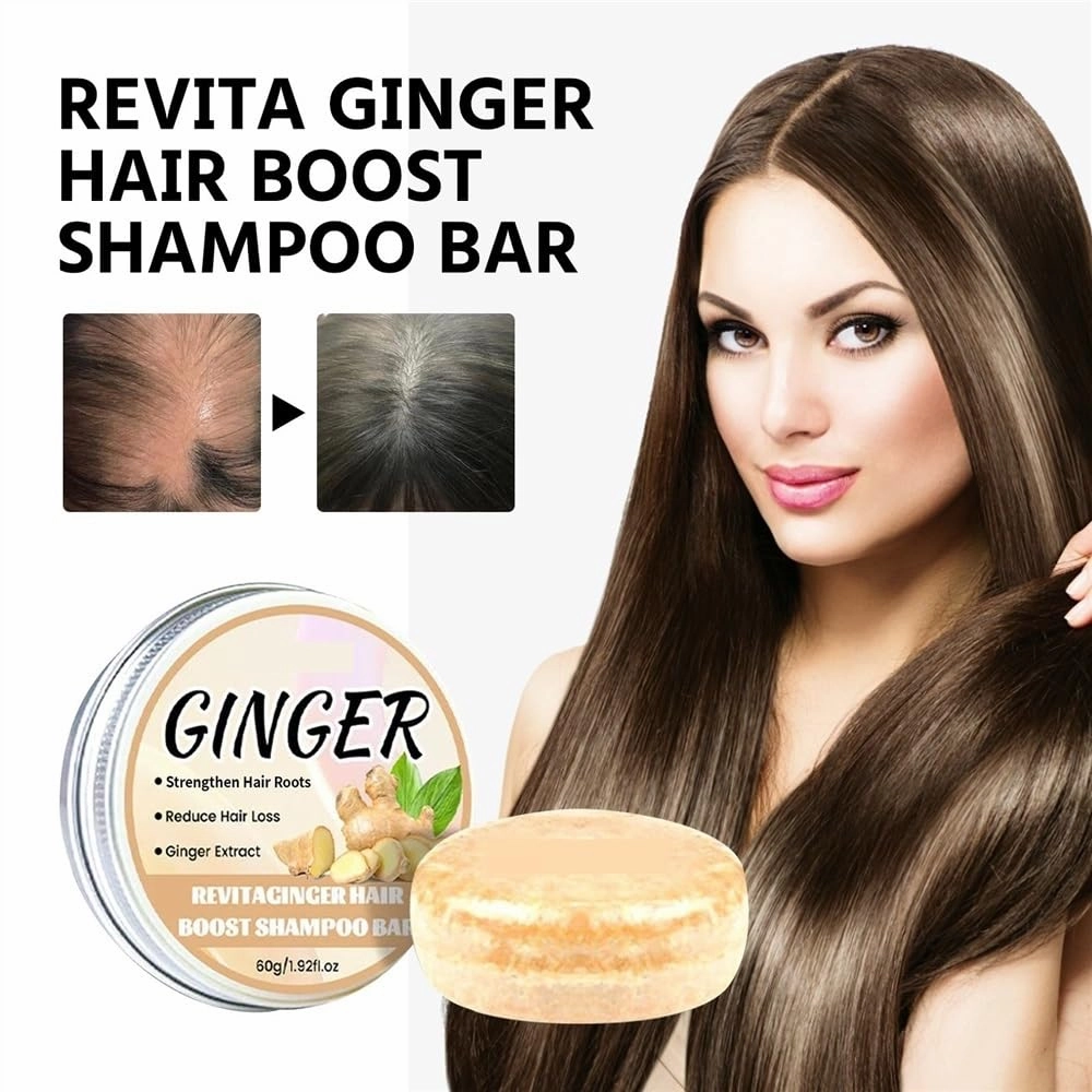 Ginger Hair Boost Shampoo Bar,Natural Organic Ginger Shampoo Soap, Shampoo Bars For Hair Growth, Promotes Hair Growth Bar,Keep Your Scalp Healthy (Color : 4Count (Pack of 4))