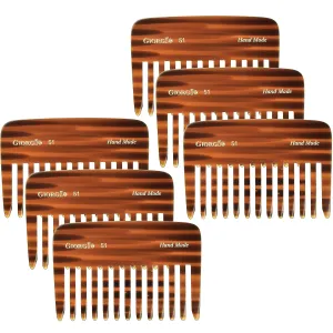 Giorgio G51 Wide Tooth Combs for Women Detangling Comb, Wide Teeth Pocket Comb for Thick Curly Wavy Hair. Hair Detangler Comb For Wet and Dry Everyday Care. Handmade, Saw-Cut and Hand Polished (3.75")