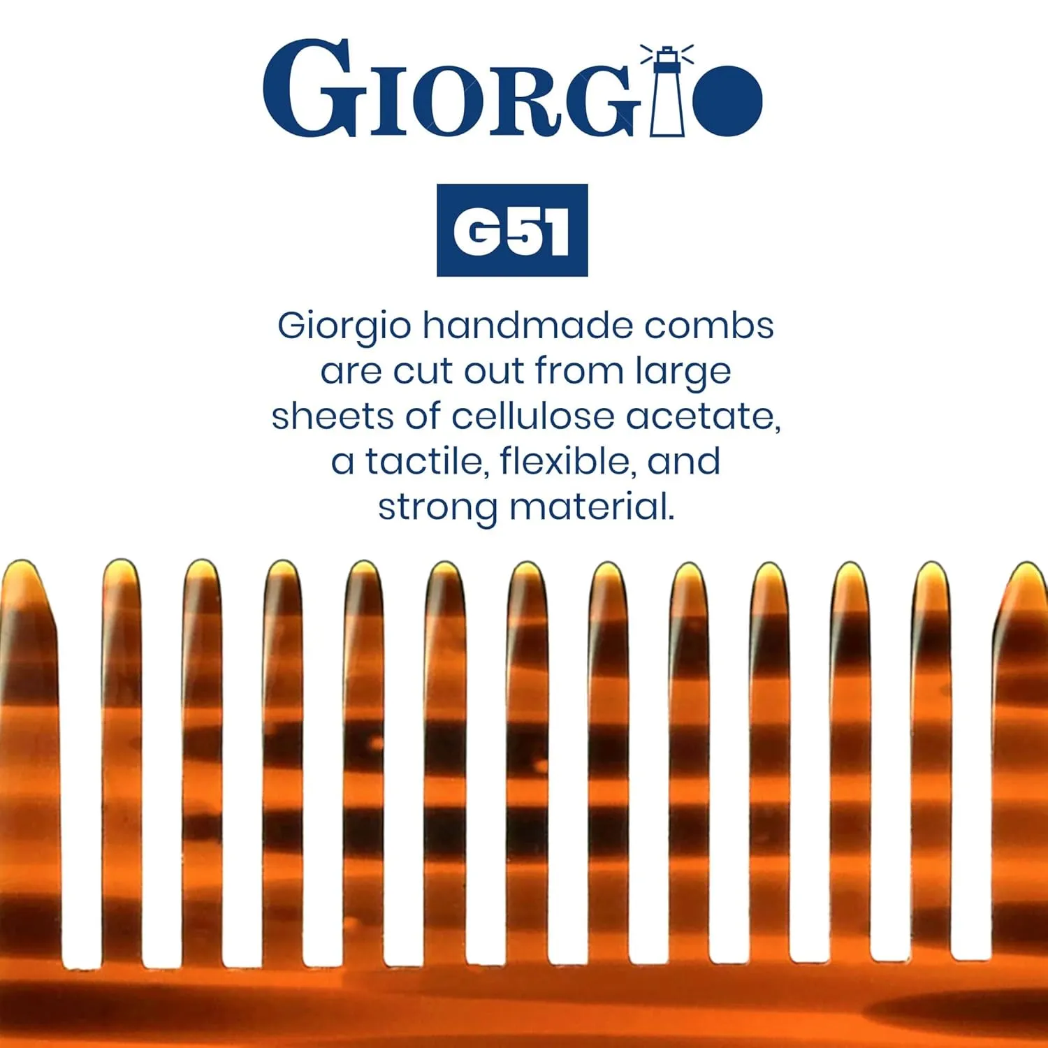 Giorgio G51 Wide Tooth Combs for Women Detangling Comb, Wide Teeth Pocket Comb for Thick Curly Wavy Hair. Hair Detangler Comb For Wet and Dry Everyday Care. Handmade, Saw-Cut and Hand Polished (3.75")