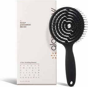 GLGL Premium Scalp & Shampoo Brush for Curly & Wet Detangle Hair. Round Pin Tip Type for Massaging Scalp Smooth. Made in Korea