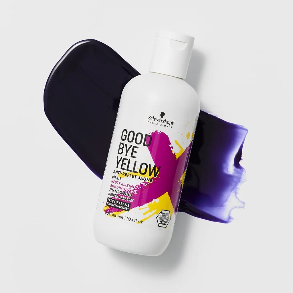 GOODBYE YELLOW Neutralizing Wash Shampoo – Color Balancing for Brassy and Yellow Tones – Cleansing Vegan Hair Care with Purple and Blue Pigments