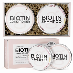 GoodMood Biotin Shampoo and Conditioner Bars for Hair Growth - Solid Set to Combat Thinning Hair Loss