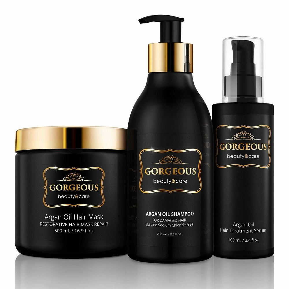 Gorgeous Moroccan Argan Oil Shampoo 8.5 Oz .sls Free .Volumizing & Moisturizing, Gentle on Curly & Color Treated Hair, for Men & Women. Infused with Keratin