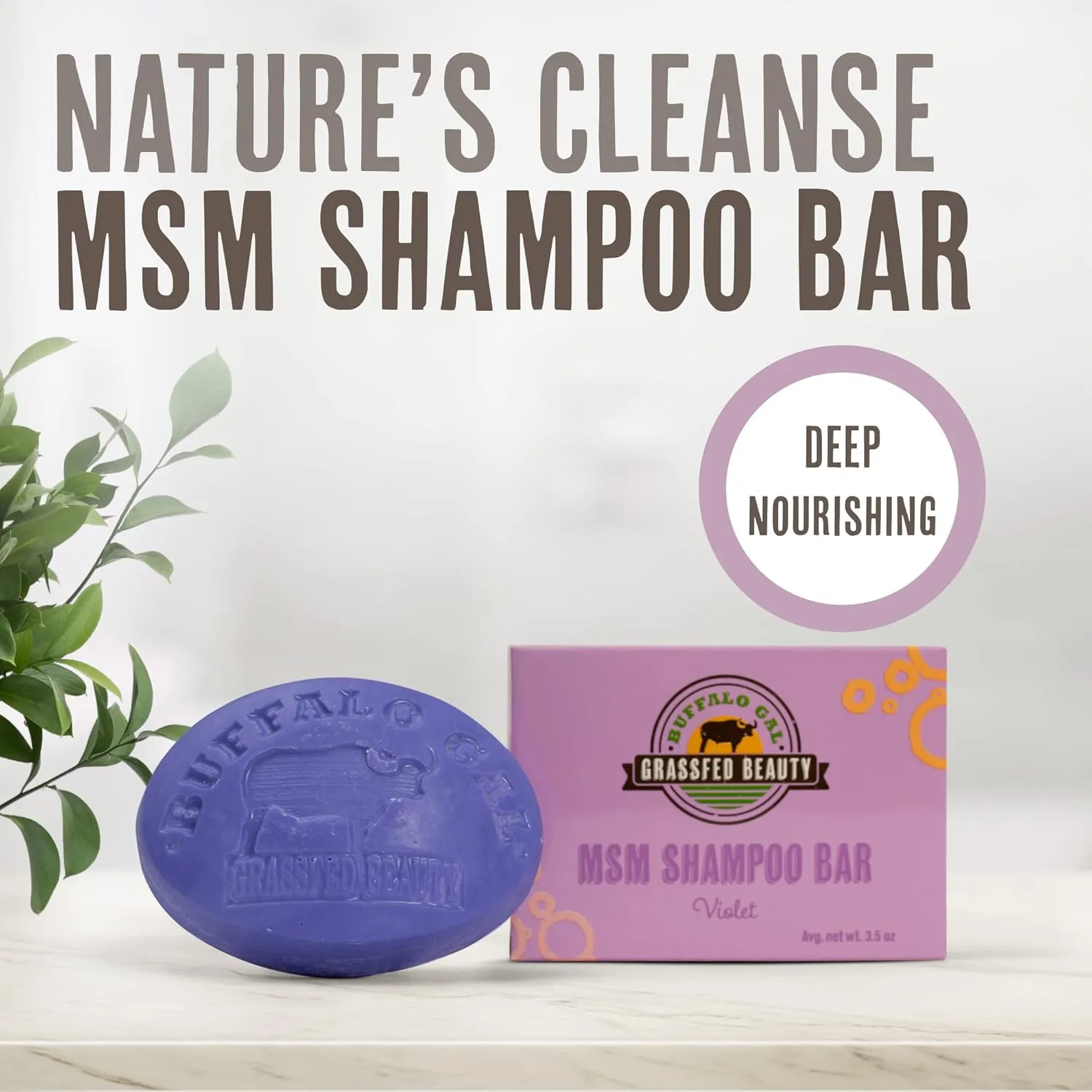 Grassfed Beauty MSM Shampoo Bar (Violet (unscented))