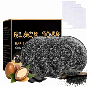 Gray Hair Reverse Bar, Mane Grey Hair Reverse Bar Shampoo, Natural Black Hair Soap for Men & Women Hair Hydrating & Moisturizing, Darkening Soap for Gray Hair Beard(3Pcs) ﻿