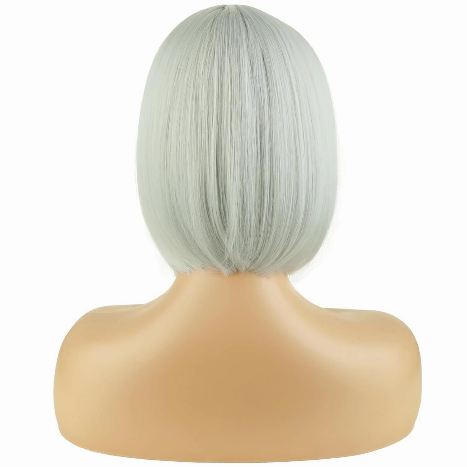 Gray Wigs for Women Short Stright Grey Wig for Girls Heat Resistant Synthetic Middle Part Wigs for Daily Use Cosplay Wig