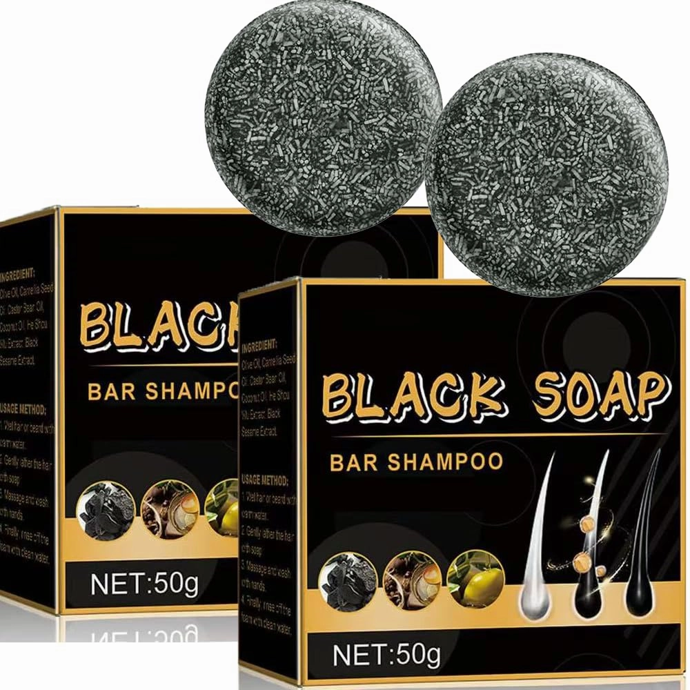 GrayHair ReverseBar, GrayHair Reverse Bar Shampoo, Black Soap for Gray Beard,Natural Darkening Bar Shampoo for Hair Hydrating & Moisturizing (2pcs