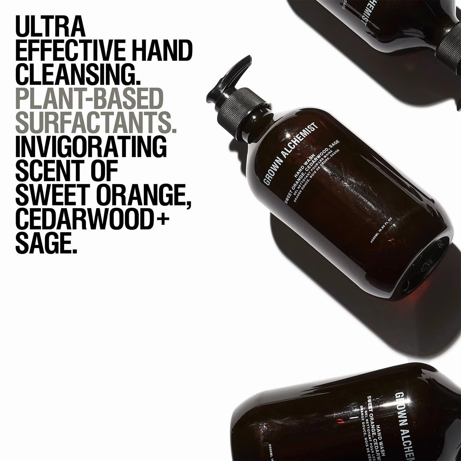 Grown Alchemist Invigorate Hand Wash. Sweet Orange, Cedarwood, Sage. Soothe, Soap to Cleanse & Nourish Skin, (500mL).