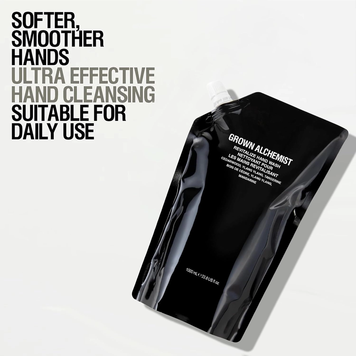 Grown Alchemist Revitalize Hand Wash Refill Pouch. Cedarwood, Ylang Ylang, Tangerine. Gentle Hand Wash Hydrates & Cleanses Skin, (1L).