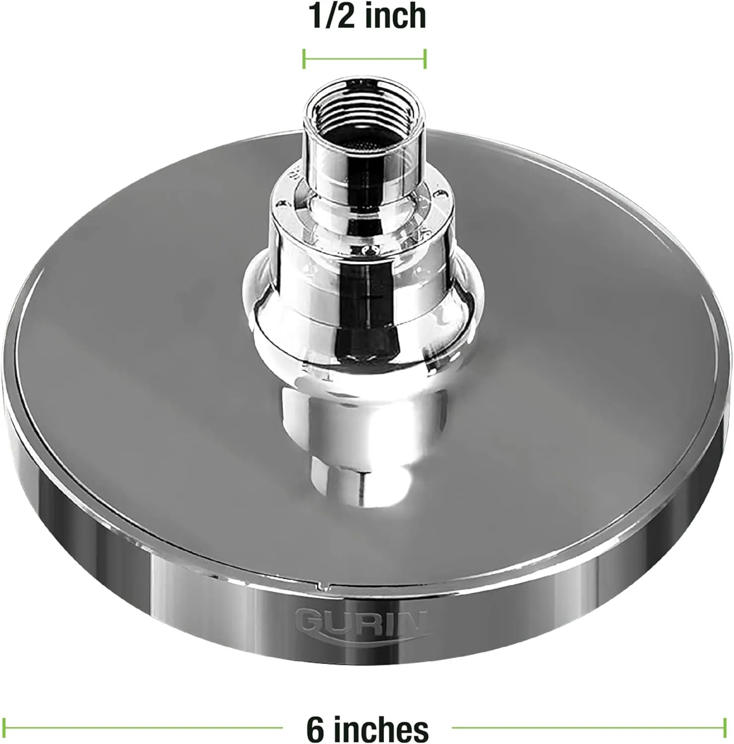 GURIN Shower Head High Pressure Rain, Luxury Bathroom Showerhead with Chrome Plated Finish, Adjustable Angles, Anti-Clogging Silicone Nozzles (California 1.8 GPM)