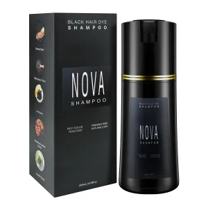 Hair Dye Shampoo & Champu Para Canas - Natural 3-in-1 Instant Gray Coverage for Men & Women (Black)