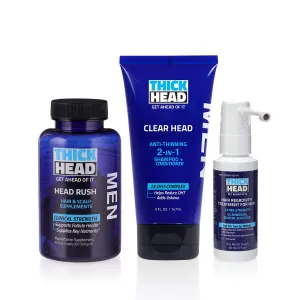 Hair Loss & Regrowth System | Men's Treatment with Shampoo, Conditioner, 5% Minoxidil, Scalp Supplements for Hair Growth, Thinning Hair