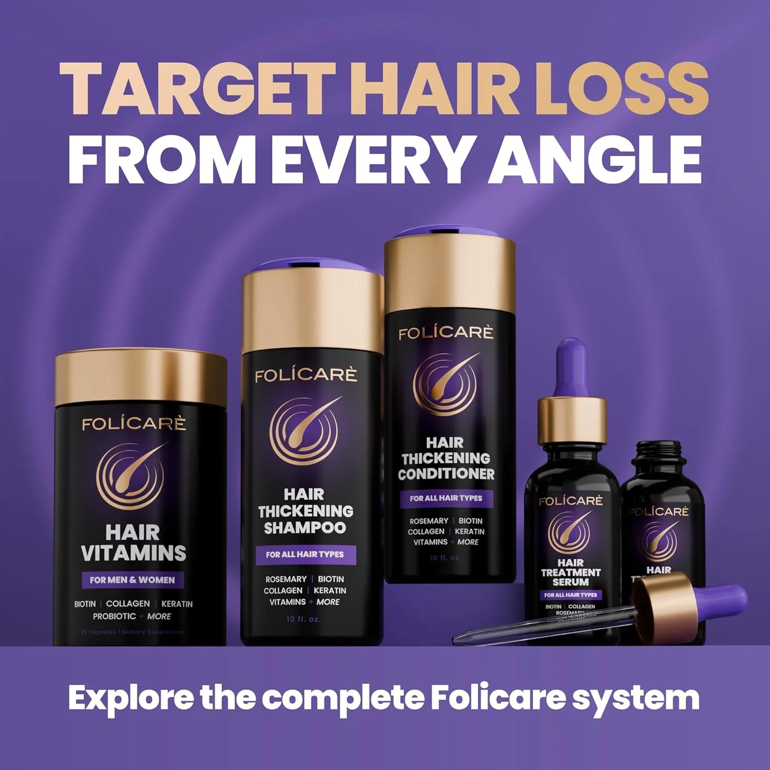 Hair Thickening Shampoo For Women & Men, Biotin Shampoo For Men & Women's Thinning Damaged & Curly Hair, Sulfate & Paraben Free