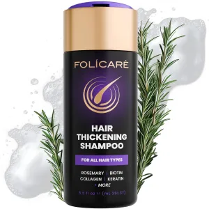 Hair Thickening Shampoo For Women & Men, Biotin Shampoo For Men & Women's Thinning Damaged & Curly Hair, Sulfate & Paraben Free