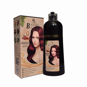 Hair Color Shampoo (Burgundy) – Argan Oil, Avocado & Keratin | No Ammonia | Perfect Grey Coverage | Hair Moisturizing & Nourishment | Easy At-Home Application