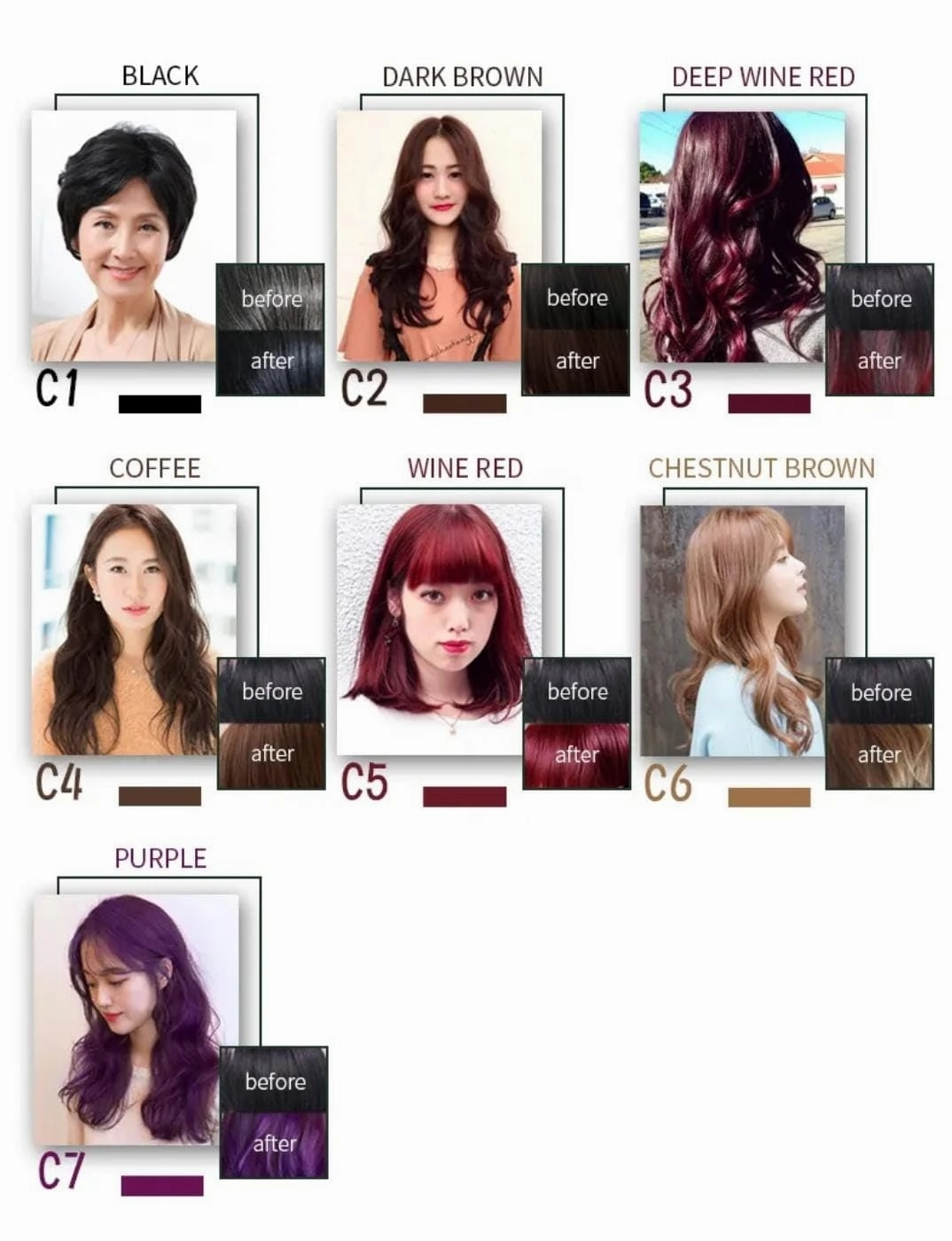 Hair Dye Shampoo 3 in 1 for Gray, Black Hair, Herbal Ingredients for Women Men, Grey Coverage 500ml (Purple)