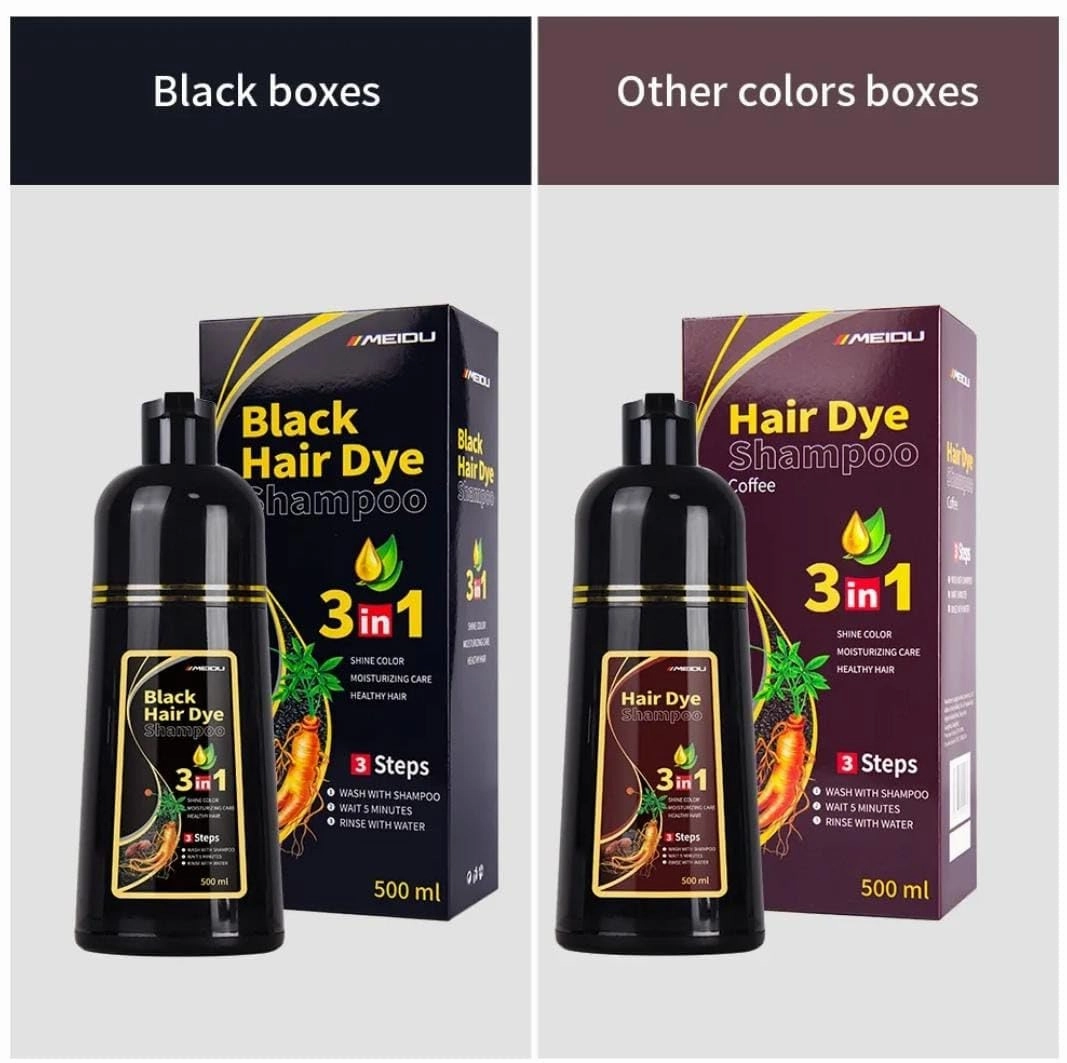 Hair Dye Shampoo 3 in 1 for Gray, Black Hair, Herbal Ingredients for Women Men, Grey Coverage 500ml (Purple)