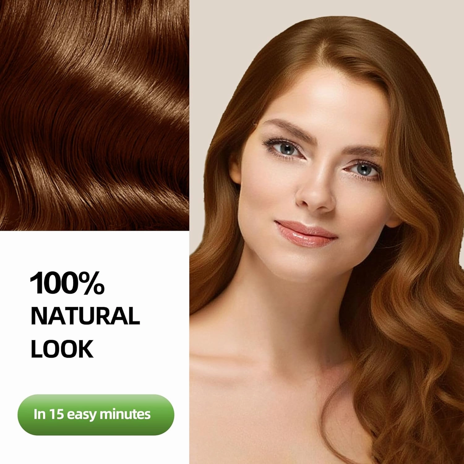 Hair Dye Shampoo 3 in 1 for Gray Hair Coverage, Herbal Ingredients Natural Shampoo Hair Dye for Women & Men/Ammonia-Free 520ml(Chestnut Brown