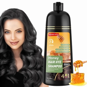 Hair Dye Shampoo 3 in 1 for Women & Men 100% Gray Hair Coverage - Herbal Ingredients Natural Plant Hair Color - Hair Dye in Minutes 500ML（Black）