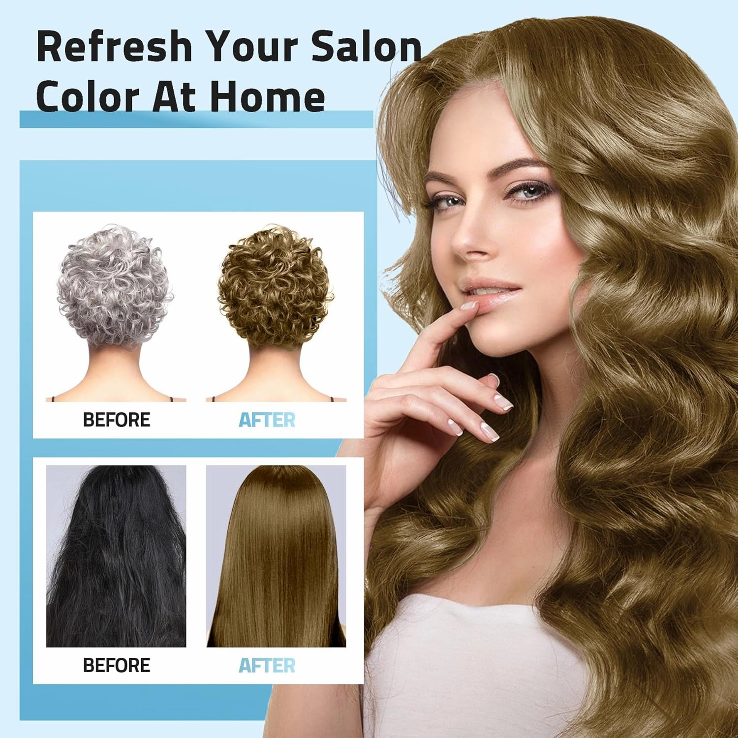 Hair Dye Shampoo 3 in 1 for Women & Men, Chestnut Brown Hair Color Shampoo Refresh Hair Only 20 Mins - Natural Plant - Champu Para Pintar el Pelo