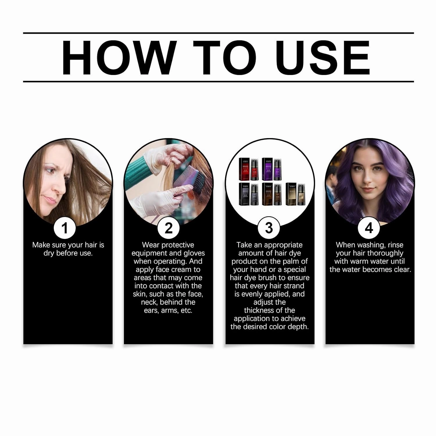 Hair Dye Shampoo, 3-in-1 Instant Hair Dye Shampoo, Covers White Hair, Increases Vitality and Luster, Natural Plant Herbal Formula, Suitable for Men and Women 200ml (brown)