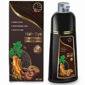 Hair Dye Shampoo for Gray Hair, 3 in 1 Herbal Shampoo Hair Dye for Women Men, Hair Color Shampoo 500ml (Dark Brown)