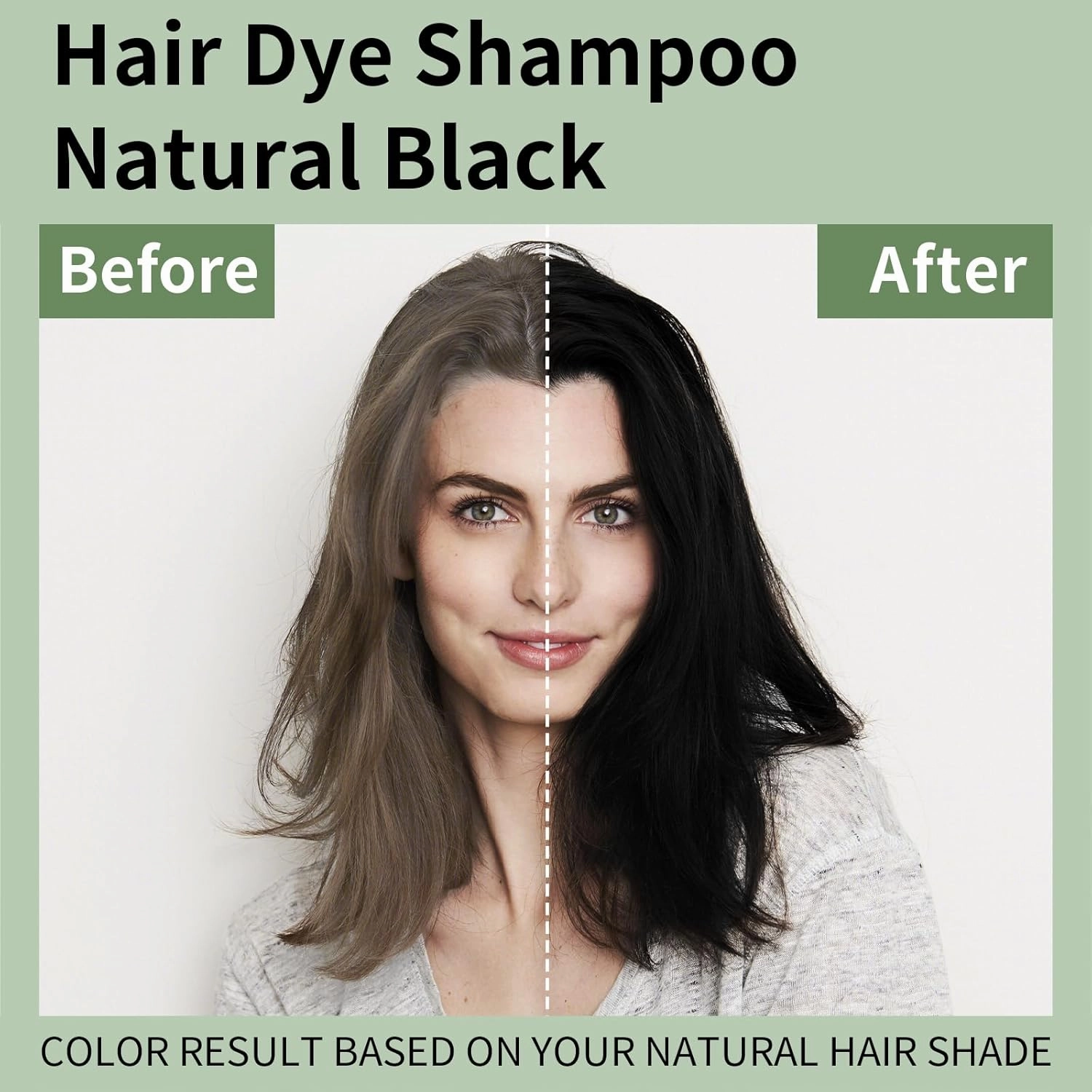 Hair Dye Shampoo for Gray Hair, 3 In 1 Natural & Long-Lasting Hair Color Shampoo, Instant Magic Hair Dye, champu para canas Herbal Treated for Men Women,16.9 fl.oz (Black)
