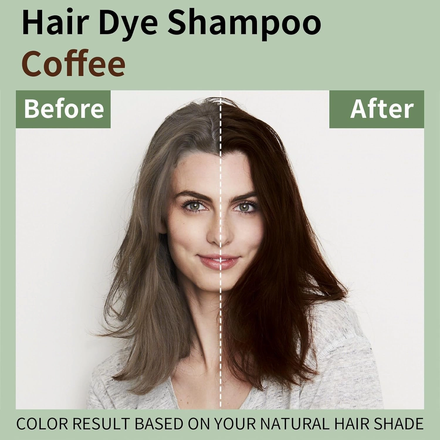 Hair Dye Shampoo for Gray Hair, 3 In 1 Natural & Long-Lasting Hair Color Shampoo, Instant Magic Hair Dye, Champu Para Canas, Herbal Treated for Men Women,16.9 fl.oz (Coffee)