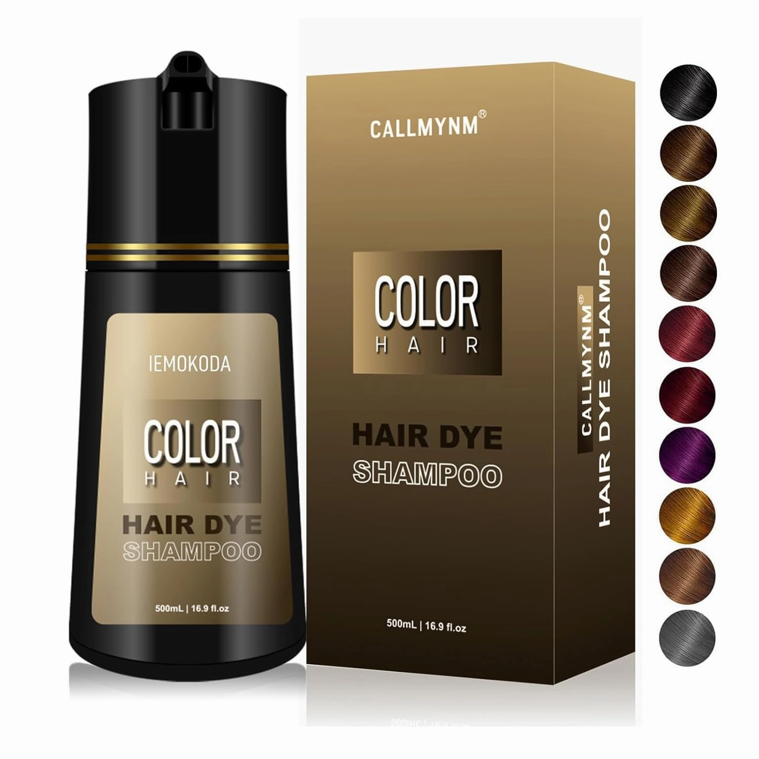 Hair Dye Shampoo for Gray Hair, 3 In 1 Natural & Long-Lasting Hair Color Shampoo, Instant Magic Hair Dye, Champu Para Canas, Herbal Treated for Men Women,16.9 fl.oz (Coffee)