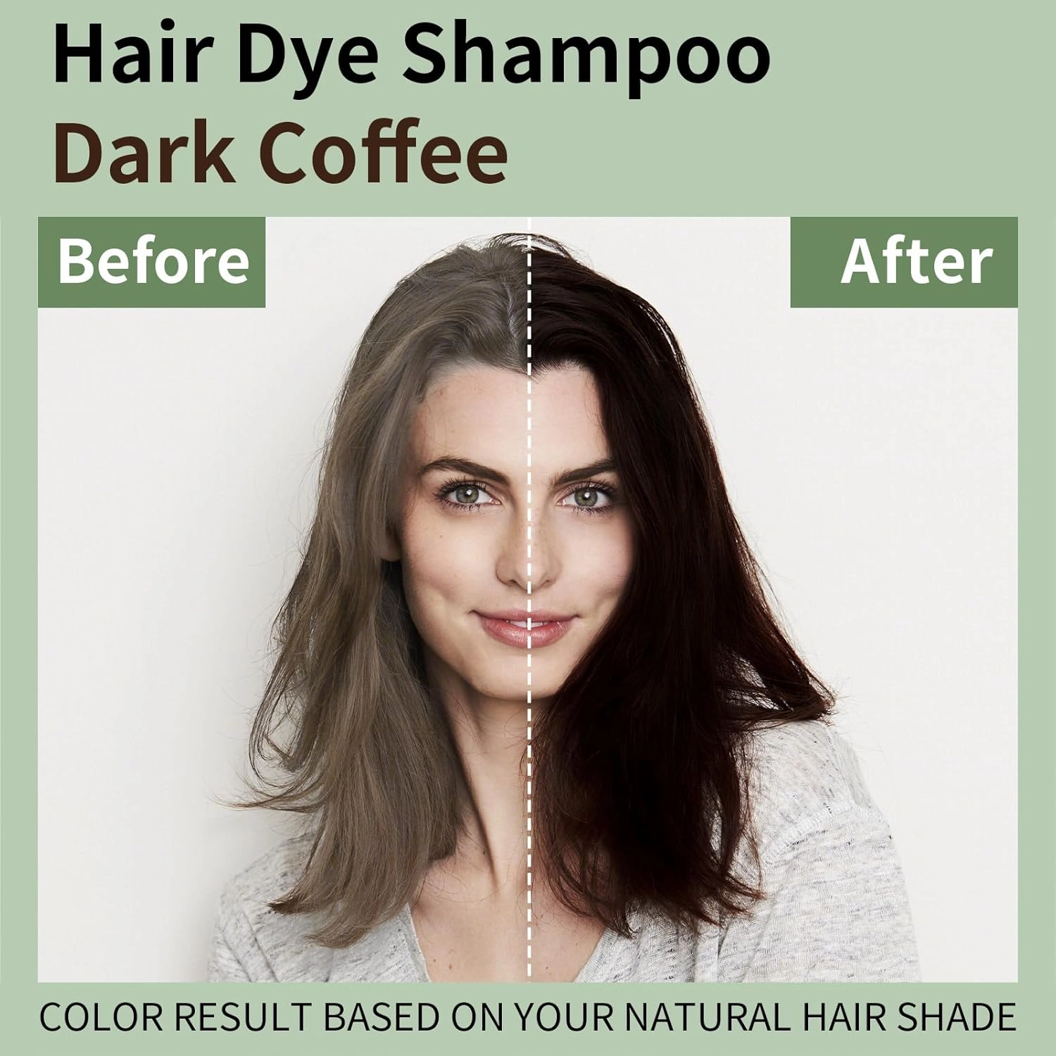 Hair Dye Shampoo for Gray Hair, 3 In 1 Natural & Long-Lasting Hair Color Shampoo, Instant Magic Hair Dye, Herbal Treated for Men Women,16.9 fl.oz (Dark Coffee)