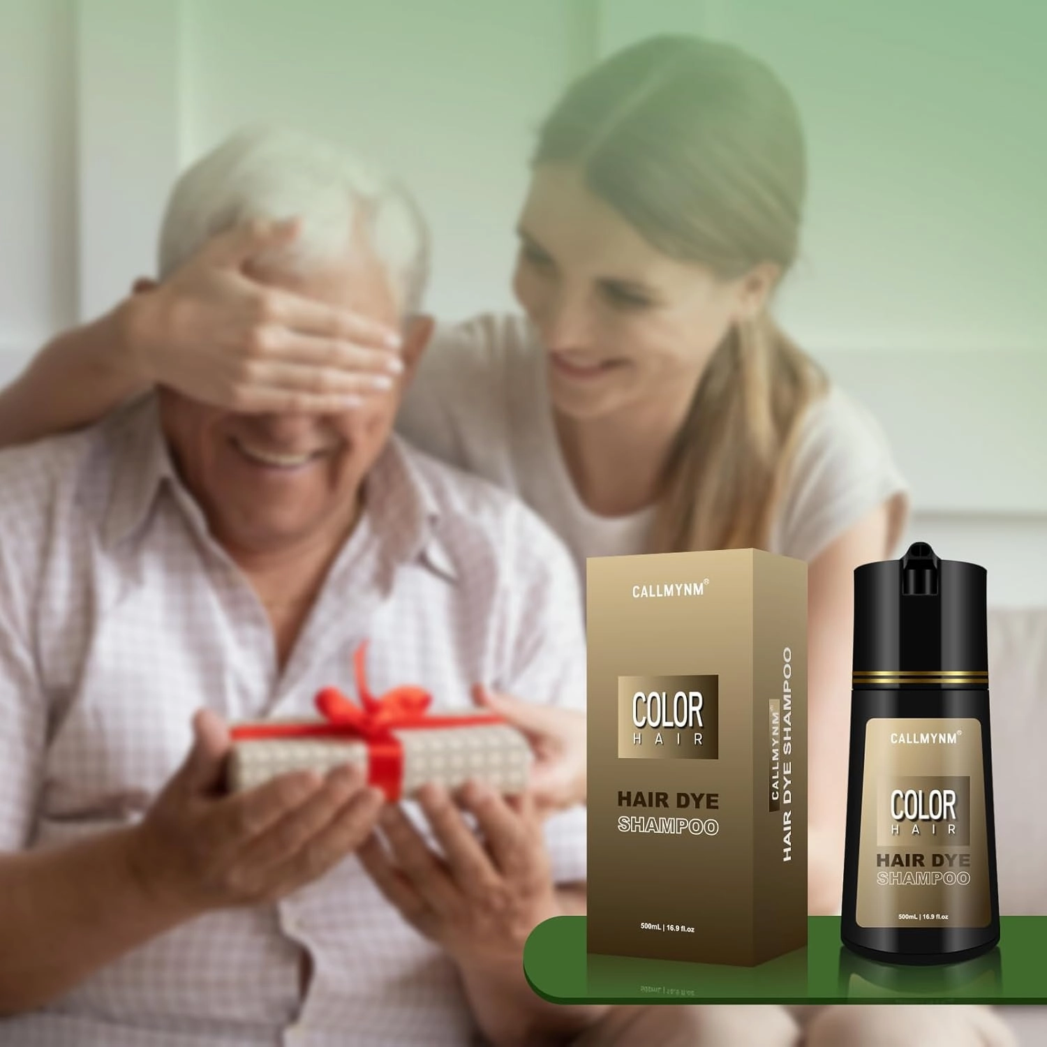 Hair Dye Shampoo for Gray Hair, 3 In 1 Natural & Long-Lasting Hair Color Shampoo, Instant Magic Hair Dye, Herbal Treated for Men Women,16.9 fl.oz (Dark Coffee)