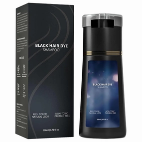 Hair Dye Shampoo, Instant Gray Coverage & Natural Color for Women/Men, Long-Lasting & Gentle Formula (Black)