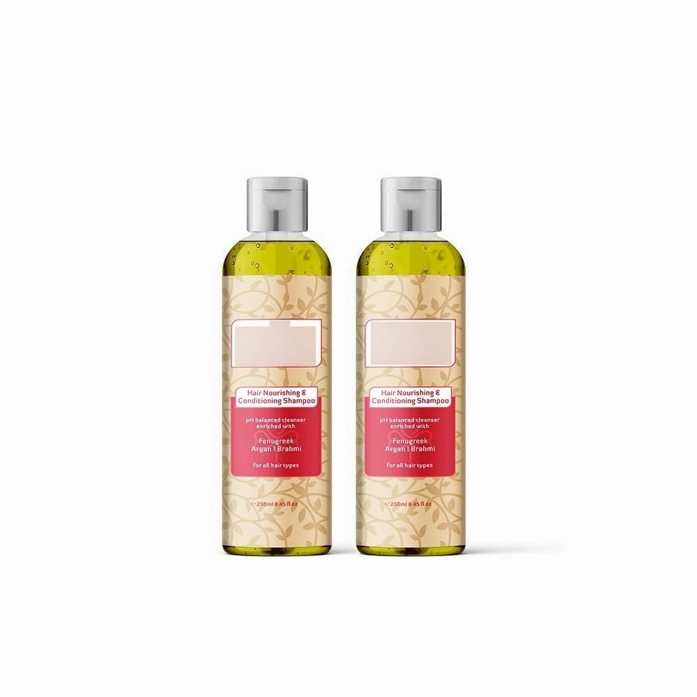 Hair Nourishing & Conditioning Shampoo | Fenugreek, Argan Oil & Brahmi Blend | Paraben & SLS Free | Deep Hydration & Frizz Control | Natural Care for All Hair Types, 250ml (Pack Of 2)