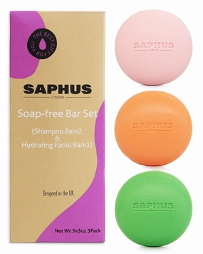 Hair Shampoo Bar Easter Gift Sets - 2 Shampoo Bars   1 Face Cleansing Bar - Promote & Strengthen Hair Growth, Gentle Cleansing Skin, Paraben & Sulfate Free (Rose, Citrus, Mint)