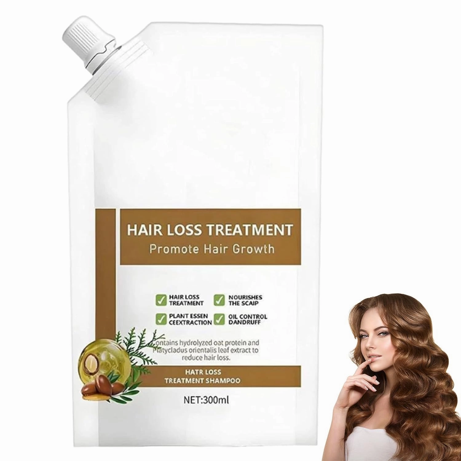 Hair Shampoo,Rich in Various Plant Extracts,For All Hair Types,10.6fl oz (1)